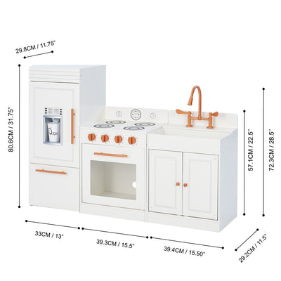 Teamson Kids Little Chef Paris Complete Kitchen Playset, White/Rose Gold