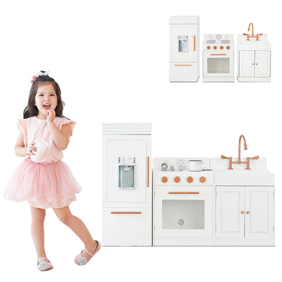 Teamson Kids Little Chef Paris Complete Kitchen Playset, White/Rose Gold