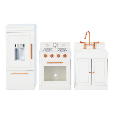 Teamson Kids Little Chef Paris Complete Kitchen Playset, White/Rose Gold