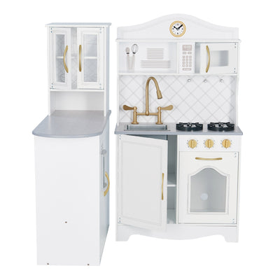 Teamson Kids Little Chef Upper East Retro Play Kitchen with Effects, White