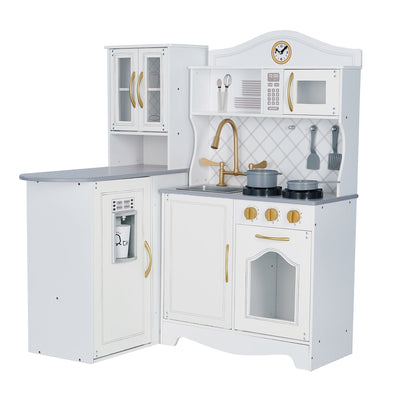 Teamson Kids Little Chef Upper East Retro Play Kitchen with Effects, White