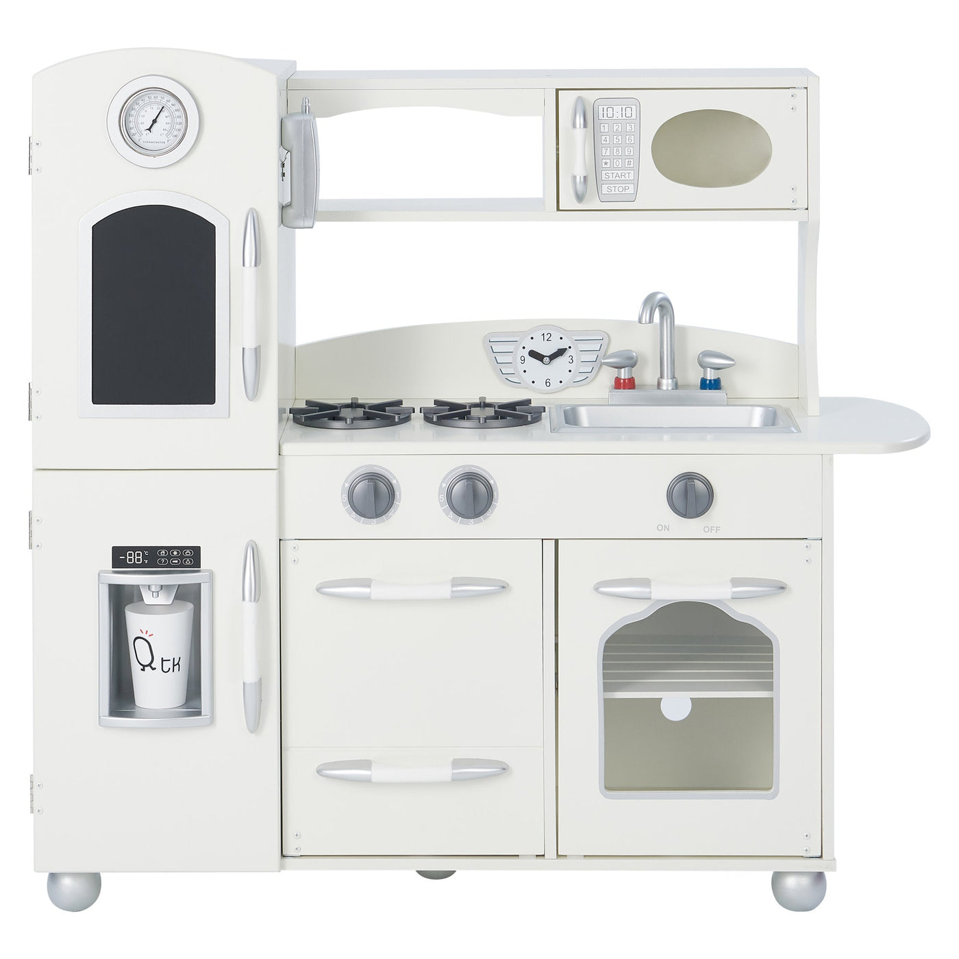 Teamson Kids Little Chef Retro Kids Kitchen Playset, Ivory