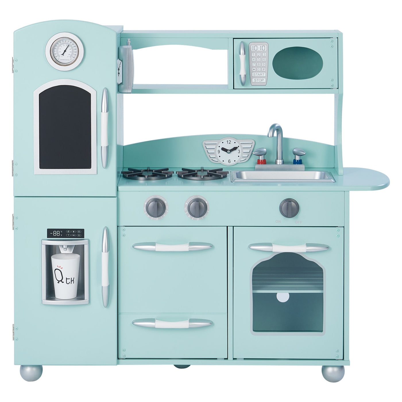 Teamson Kids Little Chef Retro Kids Kitchen Playset, Mint