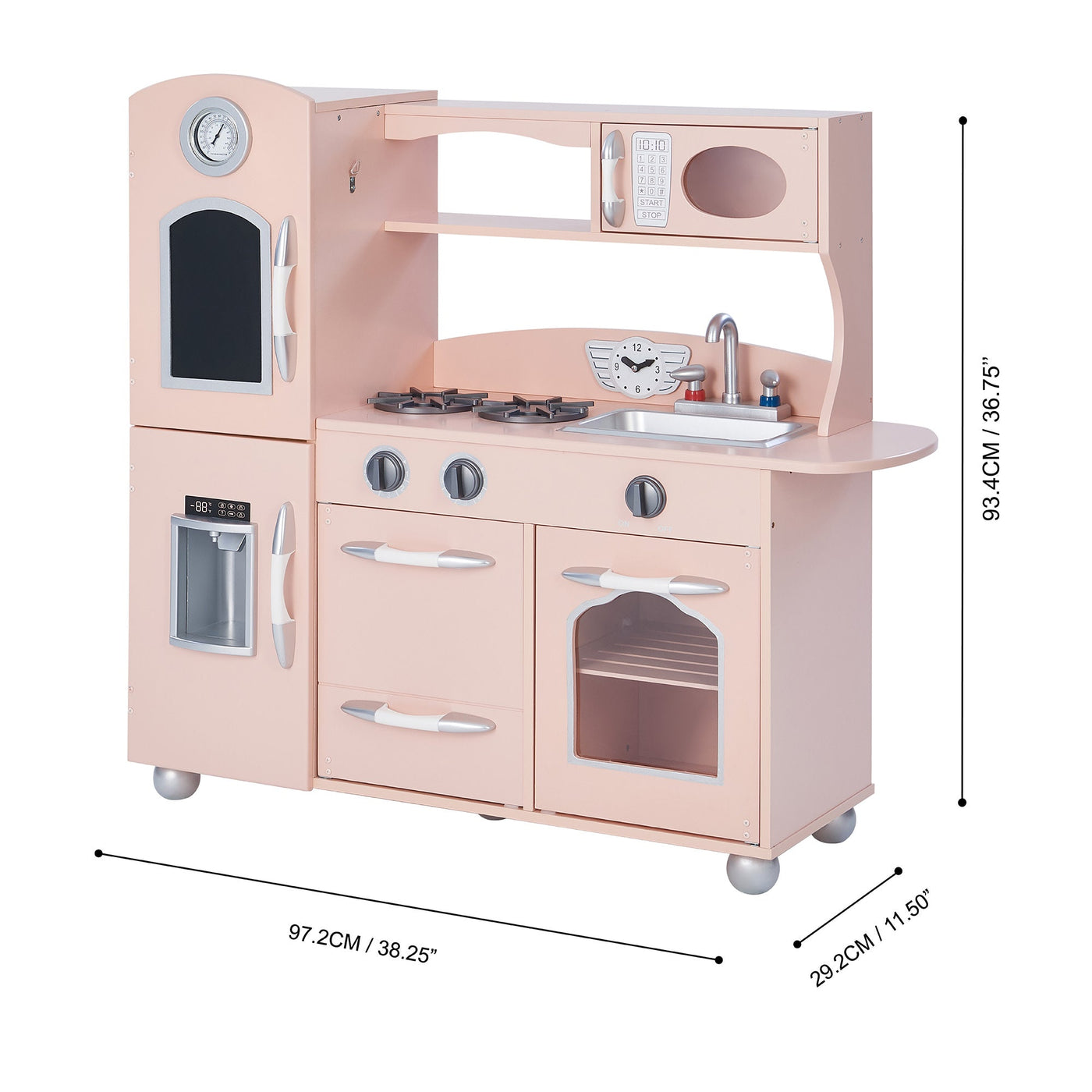 Teamson Kids Little Chef Retro Play Kitchen, Pink