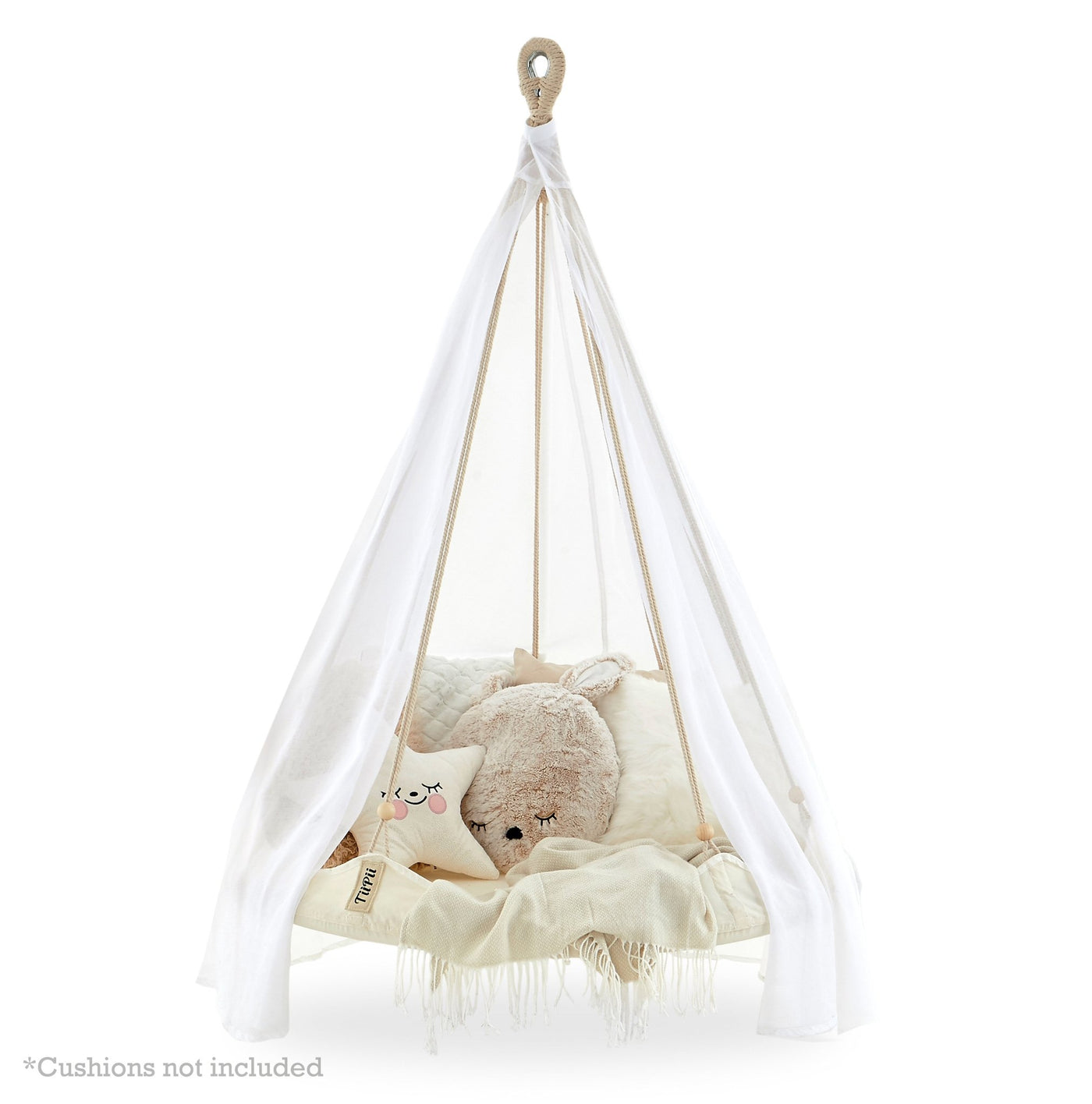 Bambino hanging bed for kids with cozy design and secure suspension – perfect for indoor or outdoor relaxation and play.