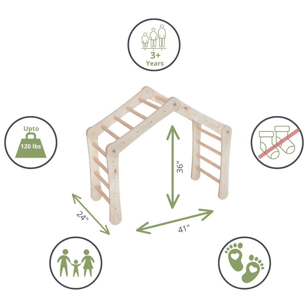 BUNDLE - Transformable Pikler Triangle & Reversible Ramp – Monkey Bunks