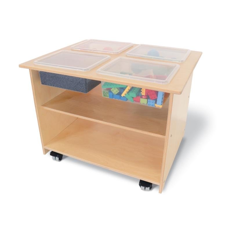 Mobile Sensory Table With Trays and Lids | Pretend Play Kitchen