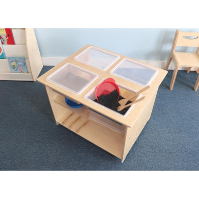 Mobile Sensory Table With Trays and Lids | Pretend Play Kitchen