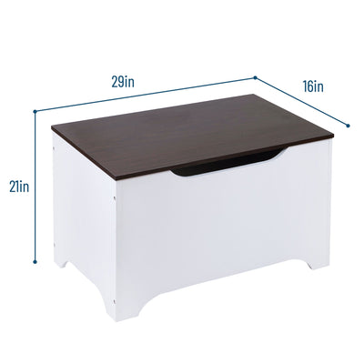 Modern Toy Box - White w/ Espresso