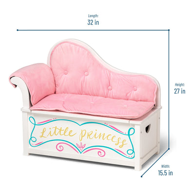 Princess Chaise Lounge w/ Storage - White