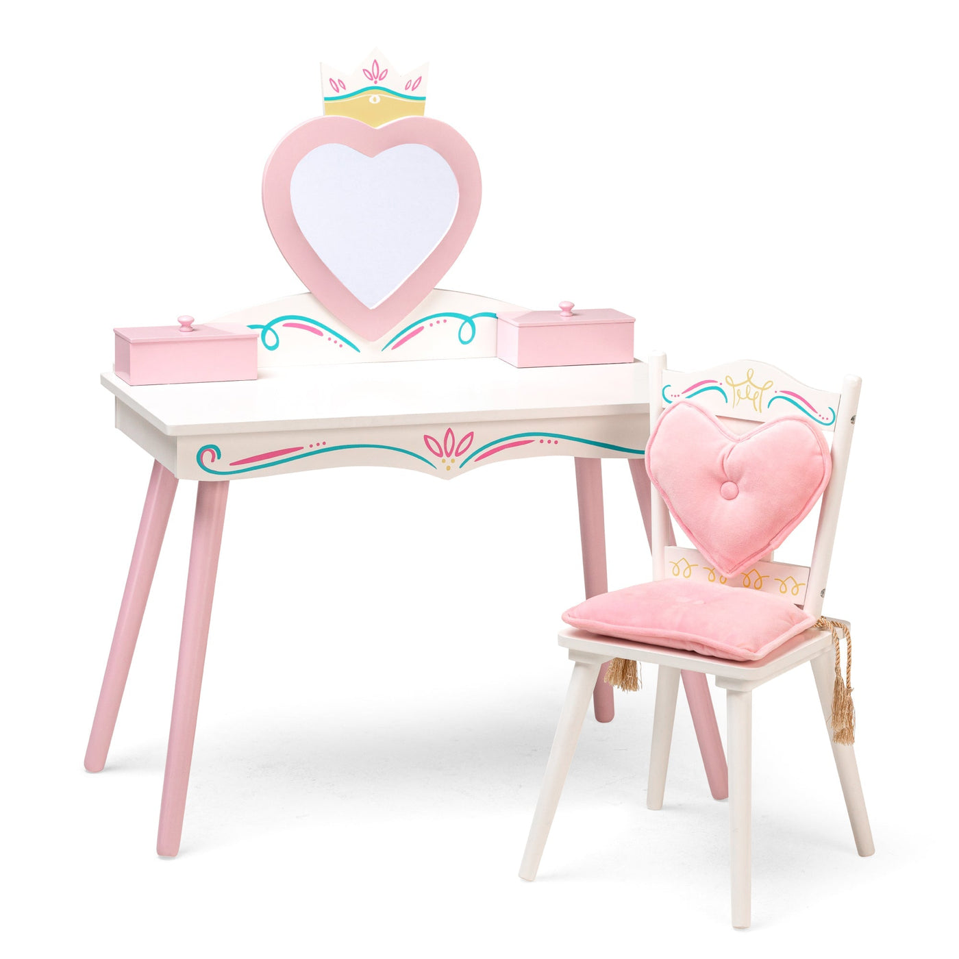 Princess Vanity Table & Chair Set - White