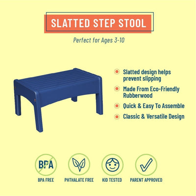 Slatted Step Stool - Navy Blue