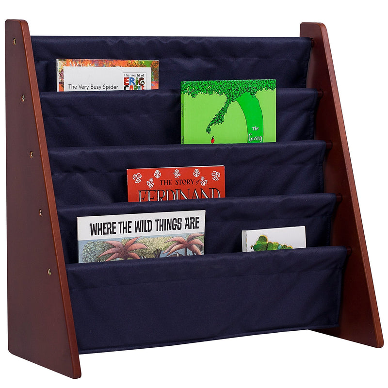 Sling Book Shelf - Cherry w/ Blue