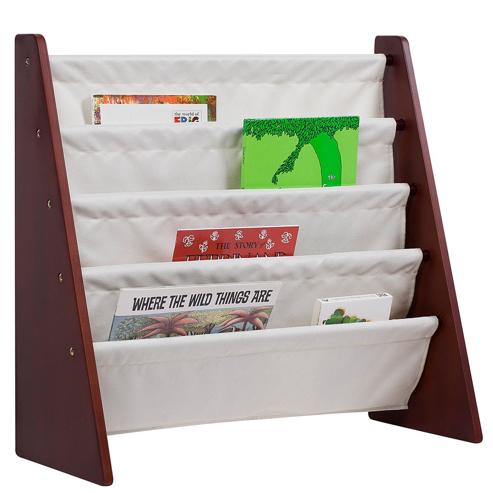 Sling Book Shelf - Cherry w/ Tan