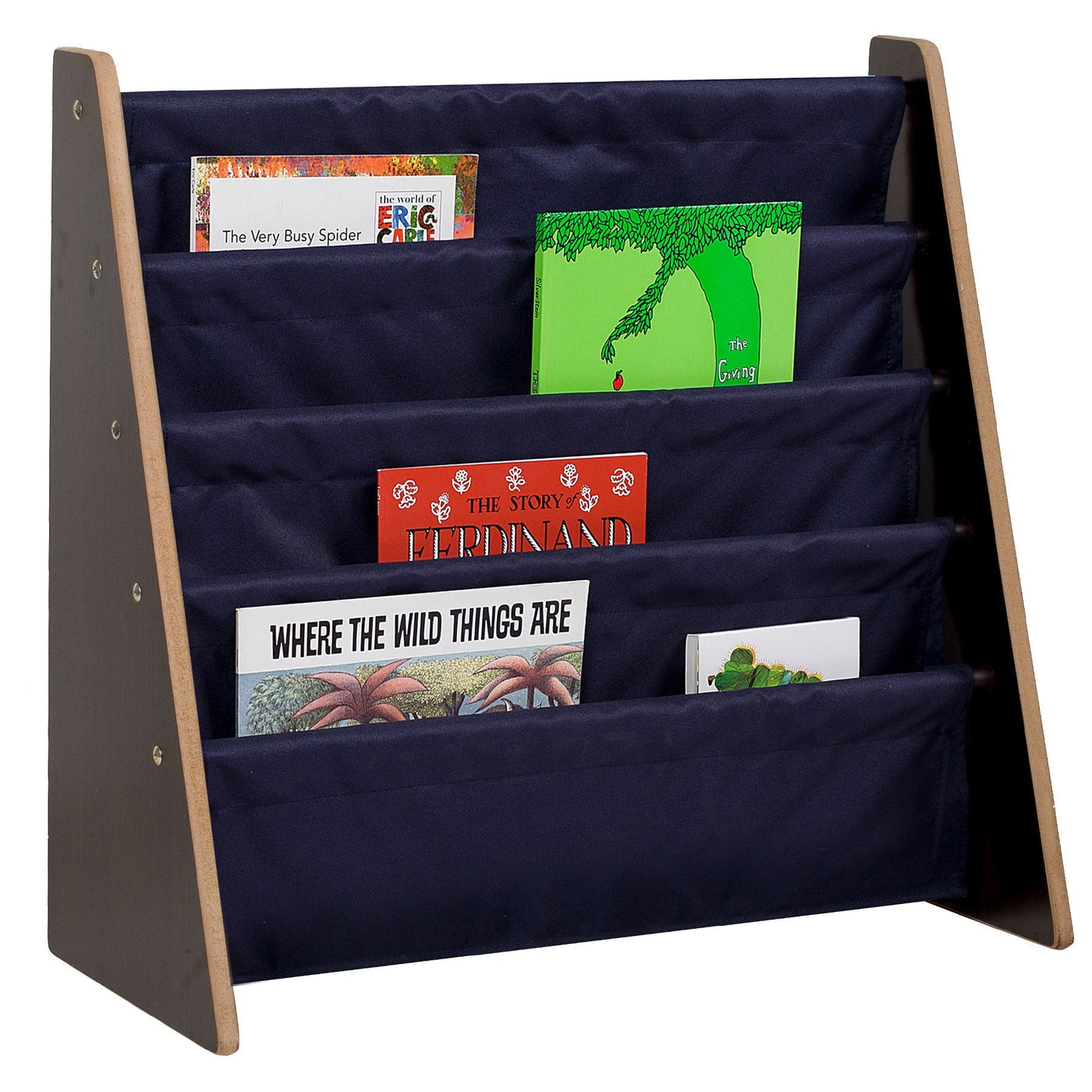 Sling Book Shelf - Espresso w/ Blue