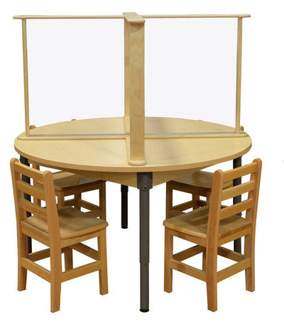 48" Round High Pressure Laminate Table with Sneeze Guard