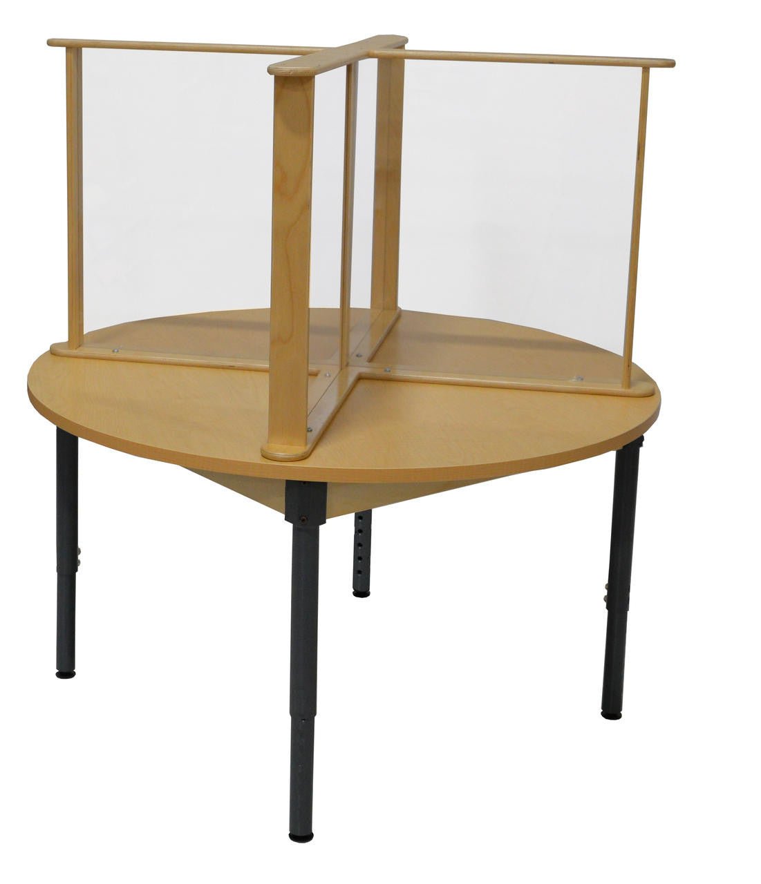 Round High Pressure Laminate Table with Sneeze Guard – Monkey Bunks