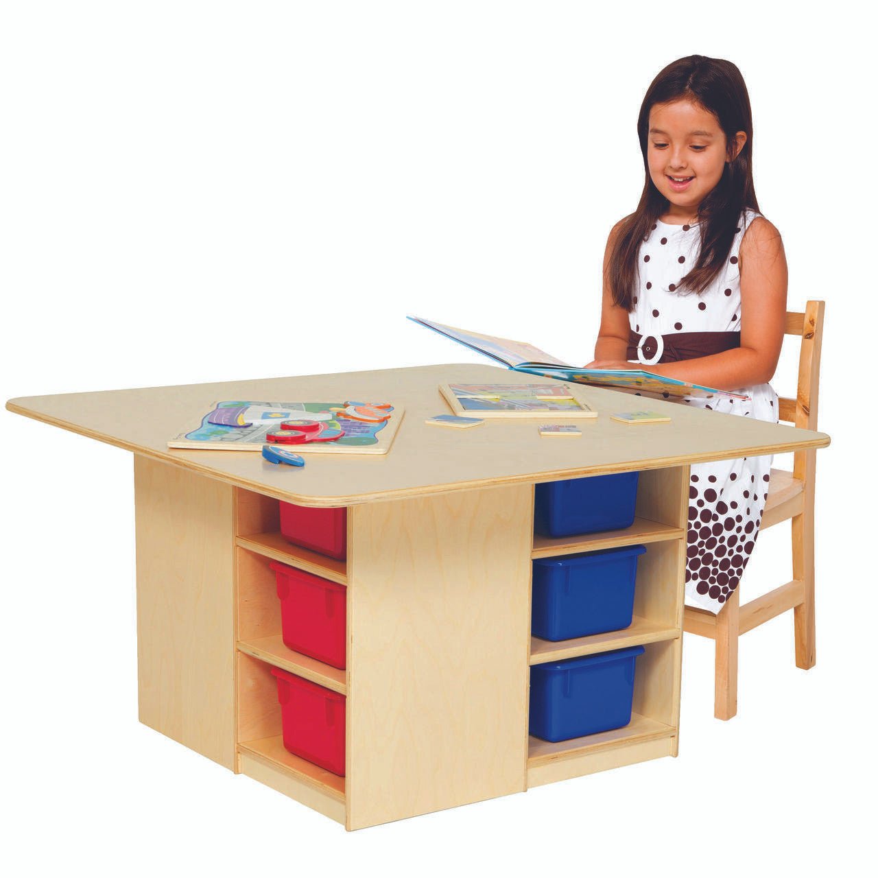 Cubby Table with (12) Color Trays