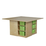 Cubby Table with (12) Lime Green Trays