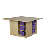 Cubby Table with (12) Purple Trays
