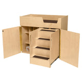 Deluxe Infant Care Center with Stairs on the Right Side with Brown Treads & Cushion
