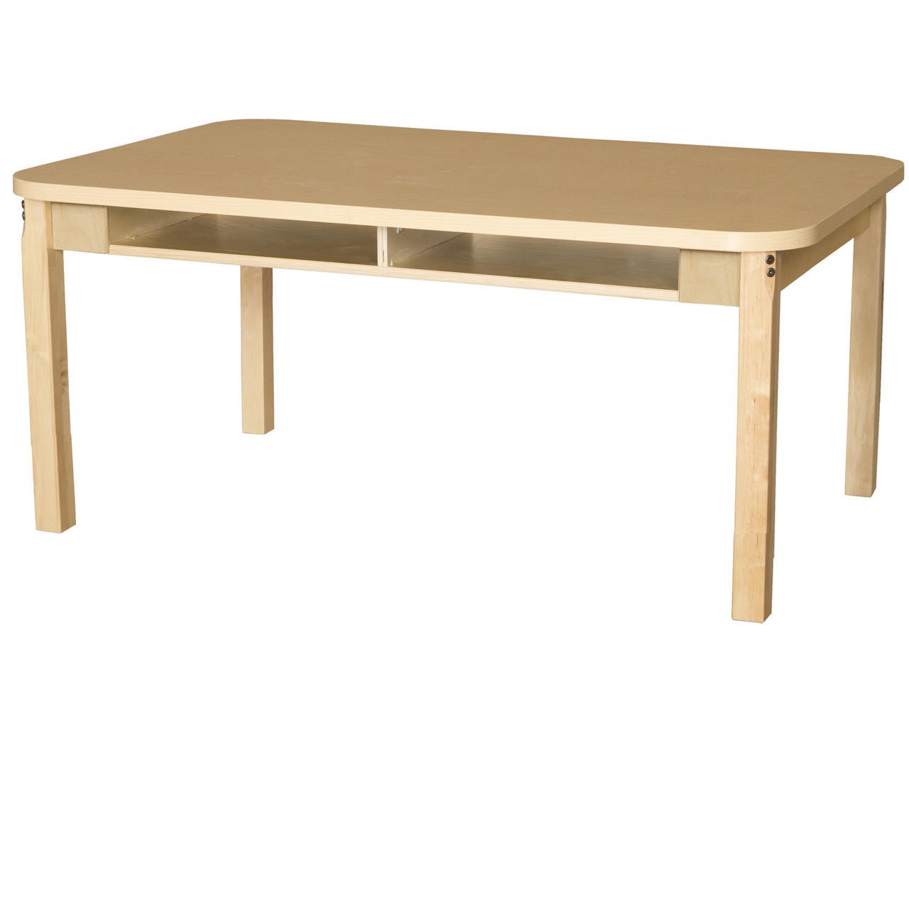 Four Seat Student Desk with Hardwood Legs