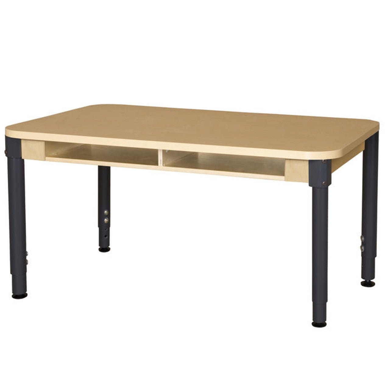 Four Seat Student Desk with Adjustable Legs 12"-17"