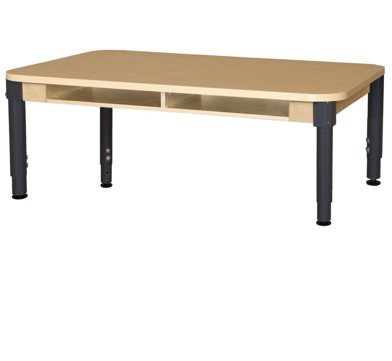 Four Seater High Pressure Laminate Desk with Adjustable Legs 12-17"