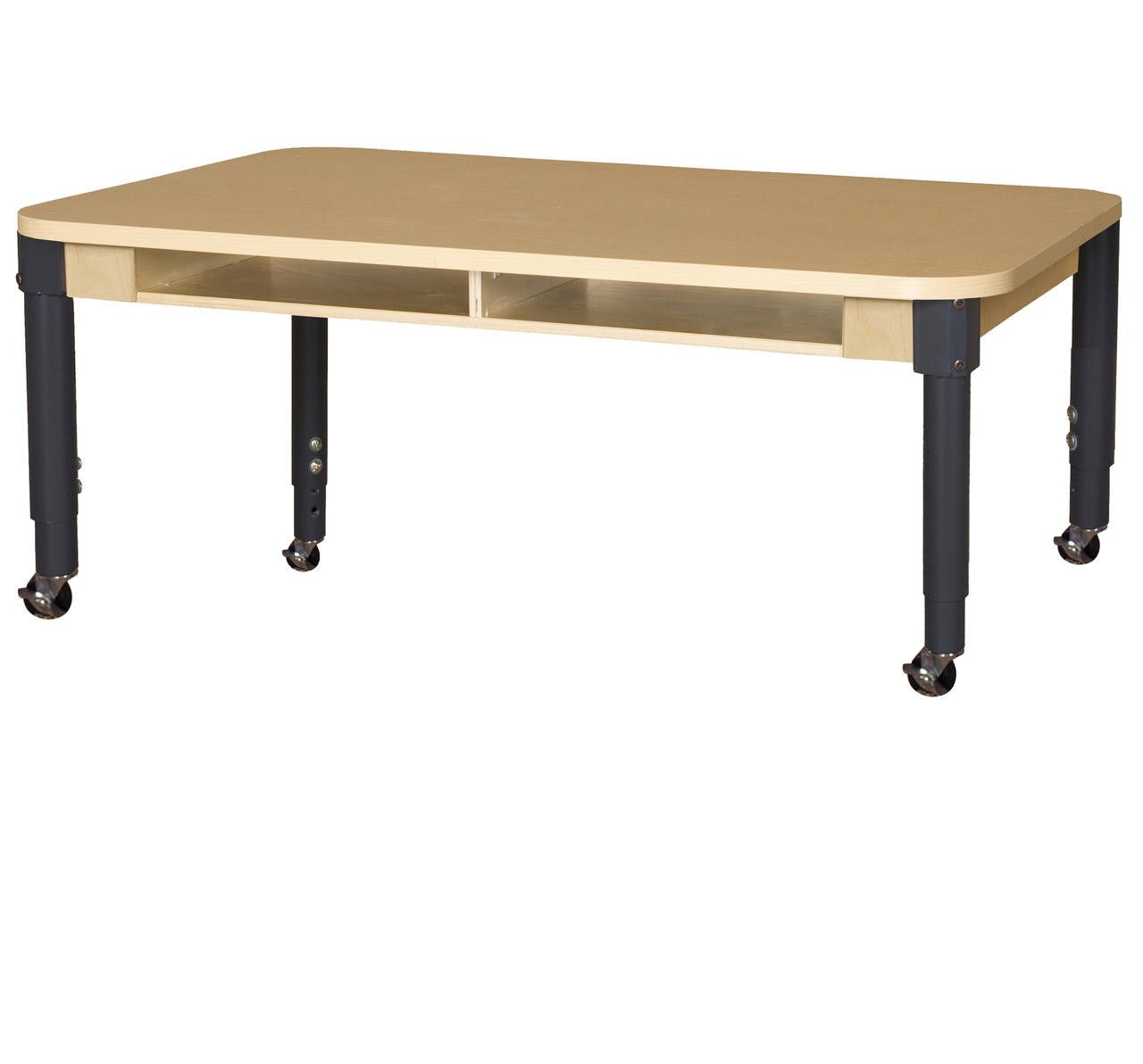 Four Seater High Pressure Laminate Desk with Adjustable Legs 14-19"