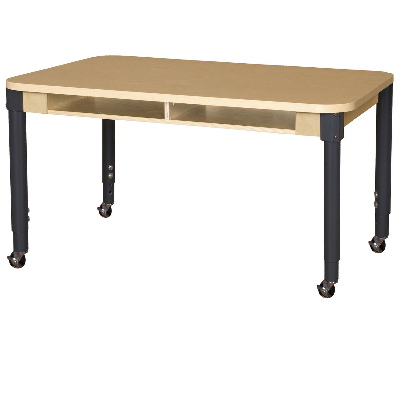 Four Seater High Pressure Laminate Desk with Adjustable Steel Legs 48 x 36