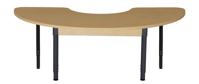 Half Circle High Pressure Laminate Table with Adjustable Legs- 18"-29" 64 x 22