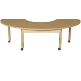 Half Circle High Pressure Laminate Table with Locking Caster- 76 x 24