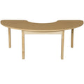 Half Circle High Pressure Laminate Table with Hardwood Legs- 26" 64 x 72