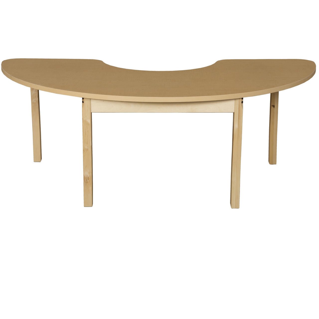 Half Circle High Pressure Laminate Table with Hardwood Legs-76 x 24