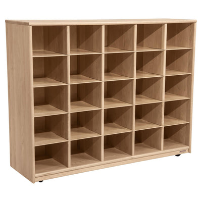 Maple Heritage (25) Cubby Tray Storage with Brown Trays