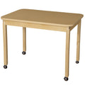 Mobile 30" x 44" Rectangle High Pressure Laminate Table with Hardwood Legs-29"
