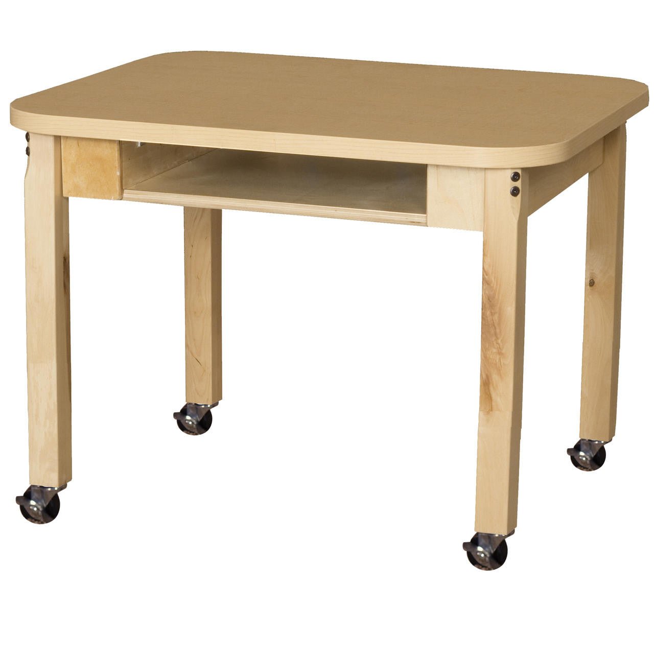 Mobile Classroom High Pressure Laminate Desk with Hardwood Legs- 20"