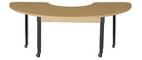 Mobile Half Circle High Pressure Laminate Table with Adjustable Legs 19-30"