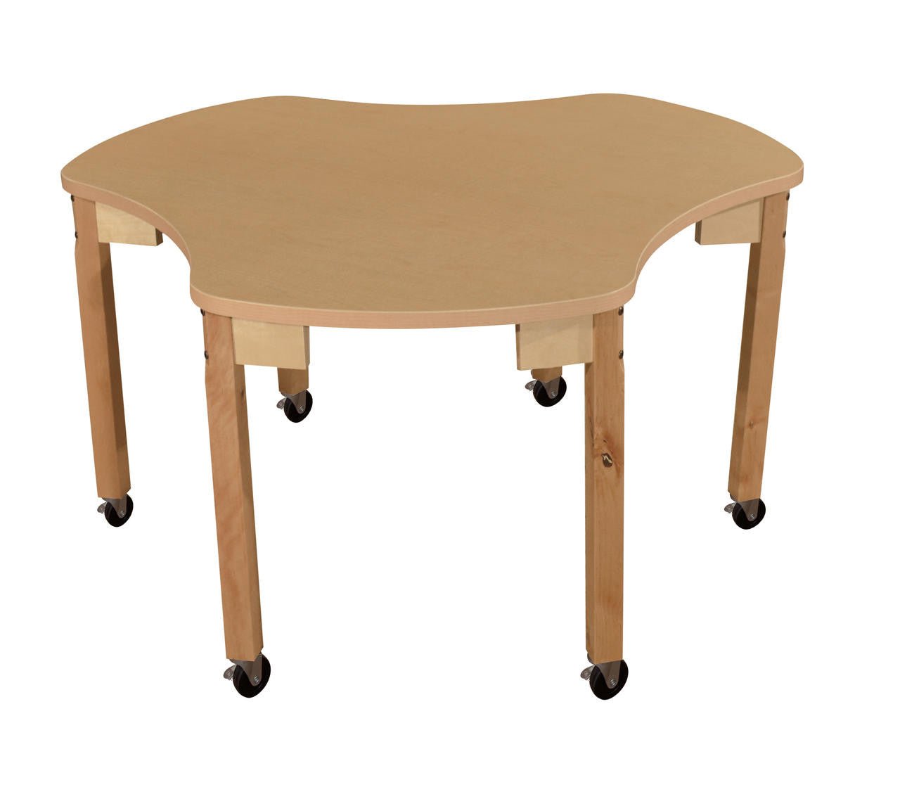 Mobile Synergy Union 44" x 48" High Pressure Laminate Group Table with Hardwood Legs- 16"