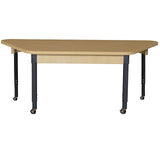 Mobile Trapezoidal High Pressure Laminate Table with Adjustable Legs 19-30