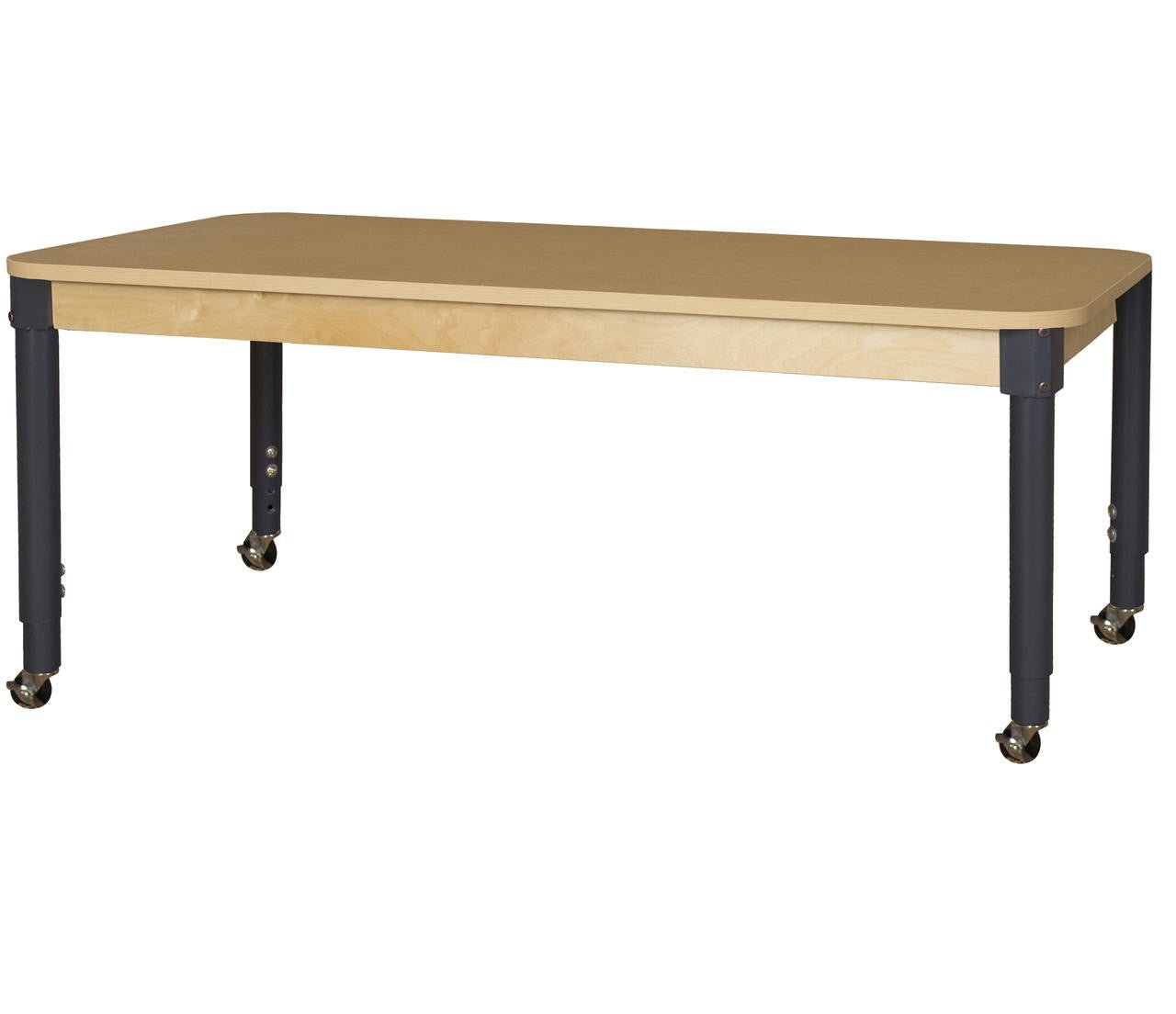 Rectangle High Pressure Laminate Table with Adjustable Legs 14-19"