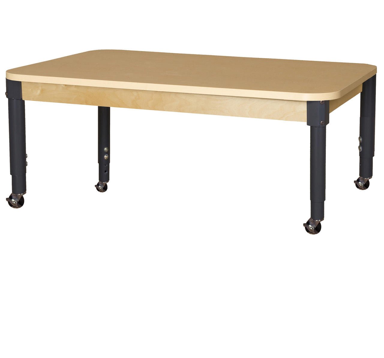 Rectangle High Pressure Laminate Table with Adjustable Legs 14-19"