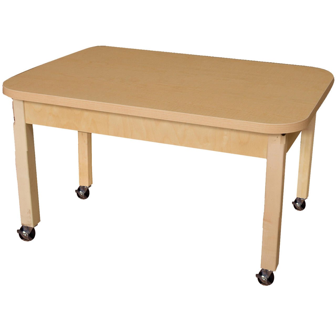 Rectangle High Pressure Laminate Table with Hardwood Legs- 14"