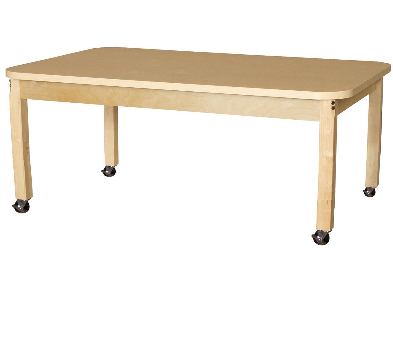 Rectangle High Pressure Laminate Table with Hardwood Legs-14"