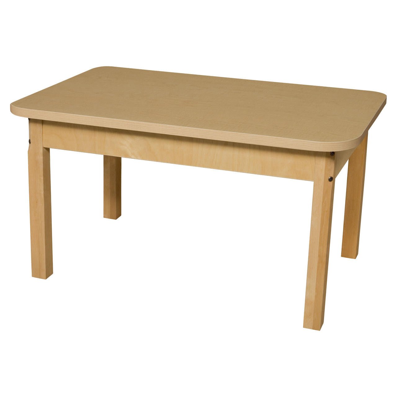 Rectangle High Pressure Laminate Table with Hardwood Legs- 16"