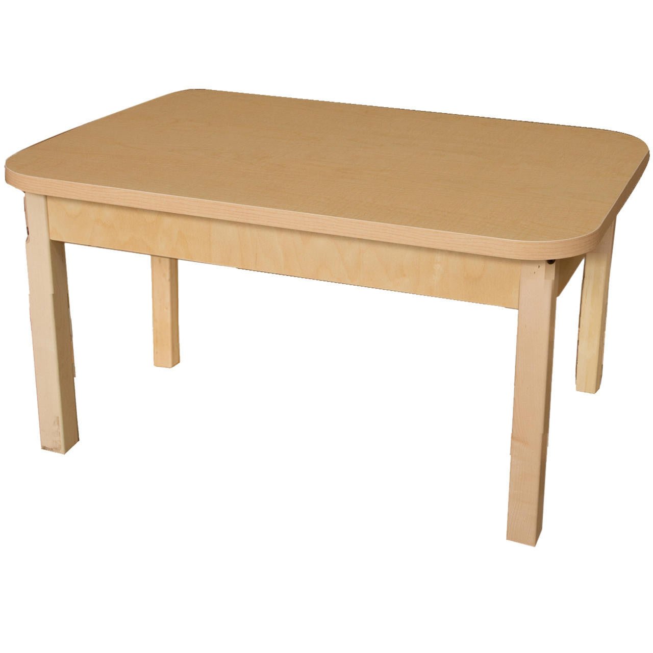 Rectangle High Pressure Laminate Table with Hardwood Legs- 16"