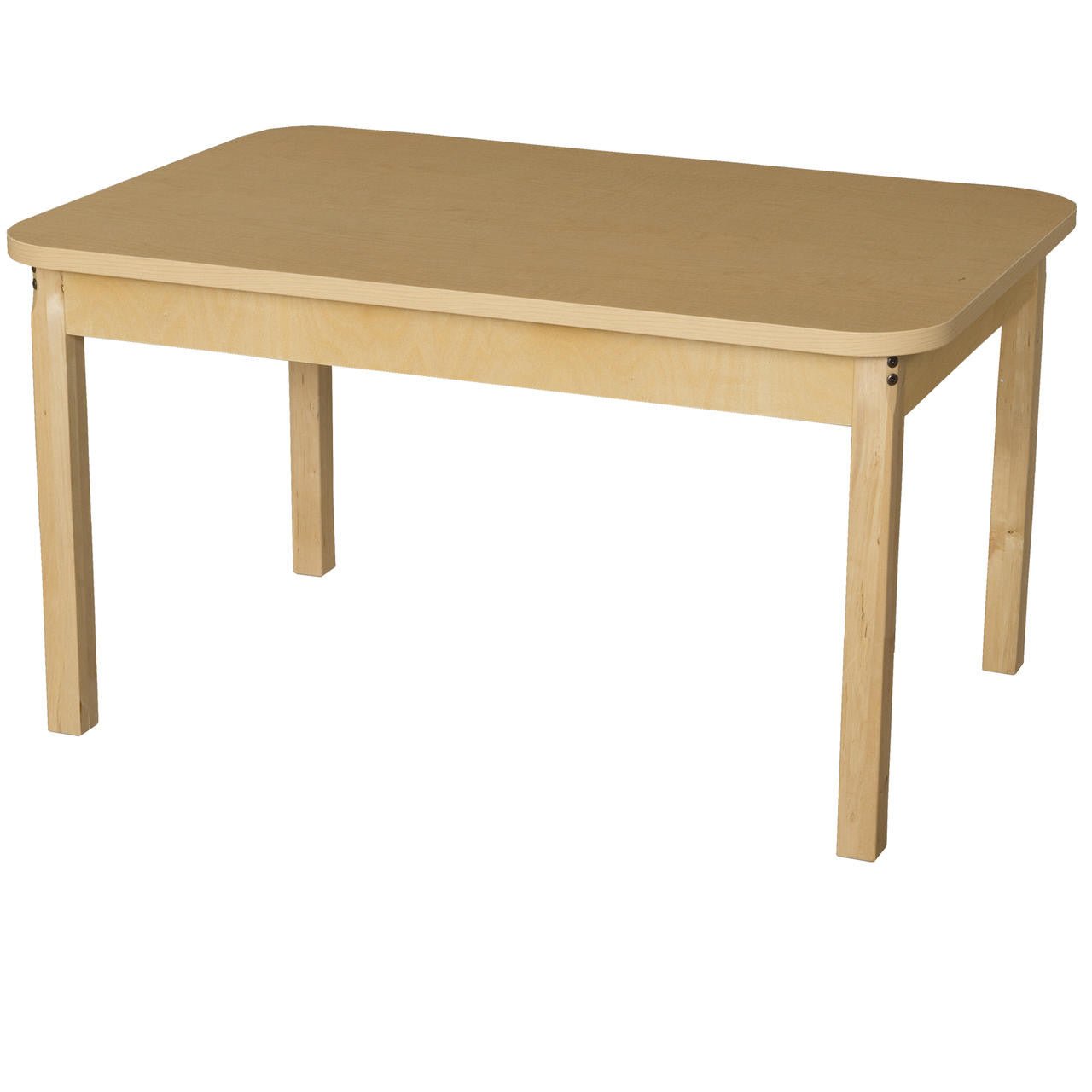 Rectangle High Pressure Laminate Table with Hardwood Legs- 16"