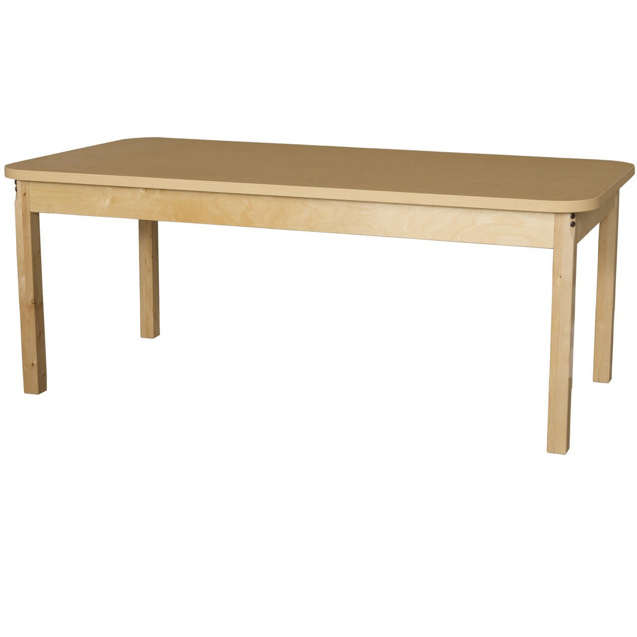 Rectangle High Pressure Laminate Table with Hardwood Legs- 16"