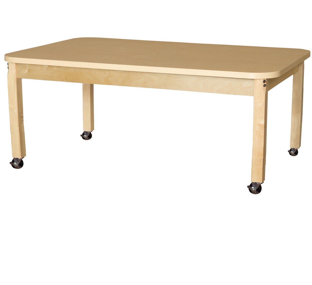 Rectangle High Pressure Laminate Table with Hardwood Legs-16"