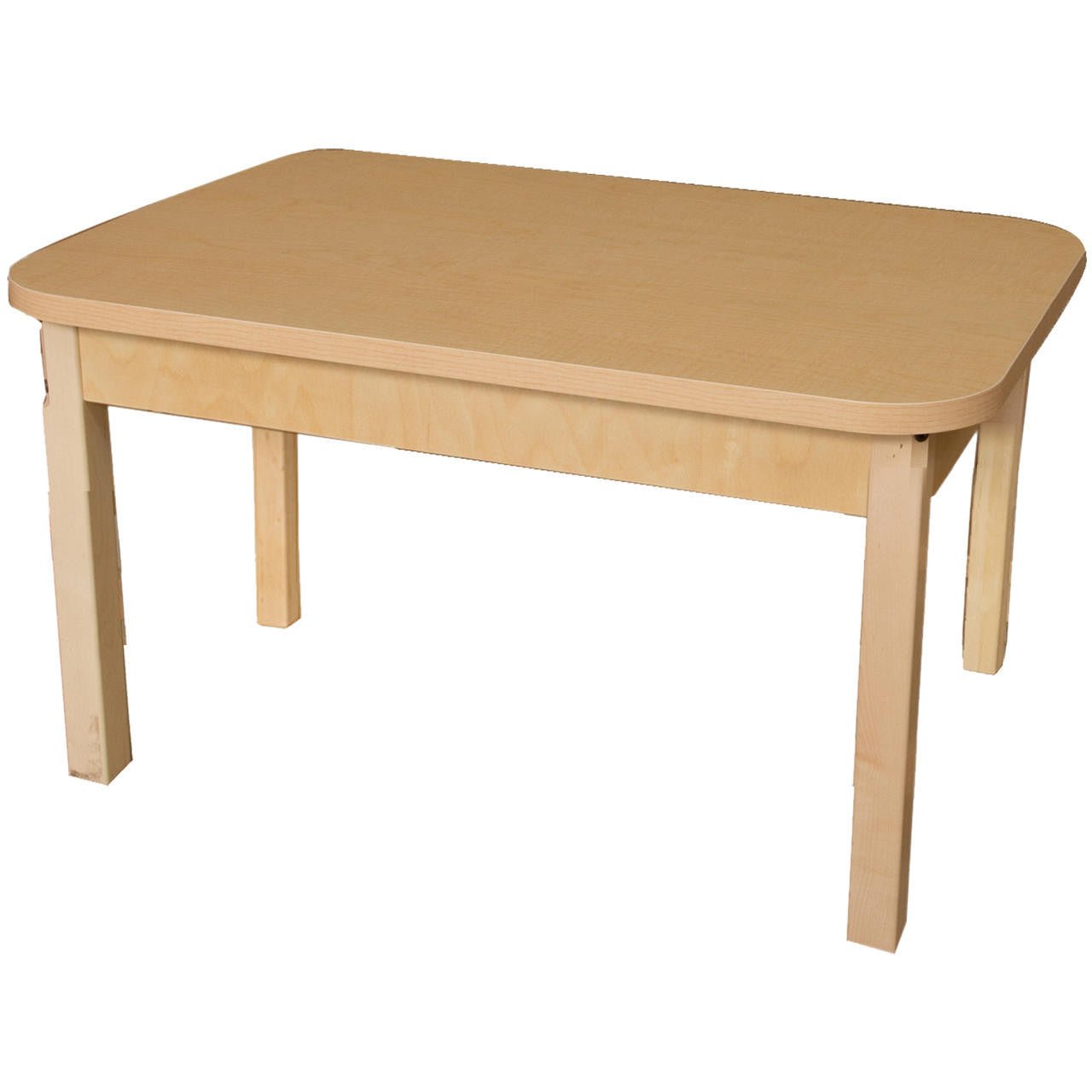 Rectangle High Pressure Laminate Table with Hardwood Legs- 18"